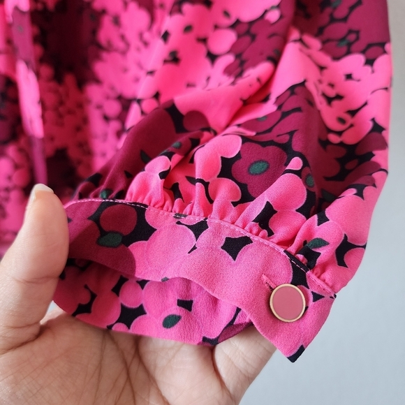 Kate Spade Pink and Black Floral Blouse - Picture 8 of 12